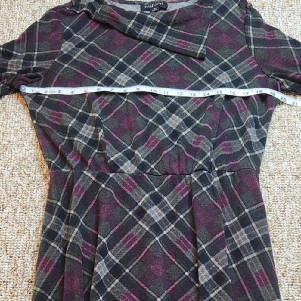 Perceptions New York Plaid Dress Purple & Gray Career Wear Size 16 - Picture 2 of 5